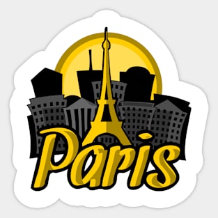 Paris Skyline Sunrise Sticker